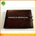 2013 dark brown a5 personalized embossing promotion pull up leather diary with closure for company advertisement